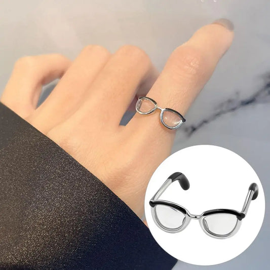 Opening Simple Women Ring Copper Adjustable Glasses Ring