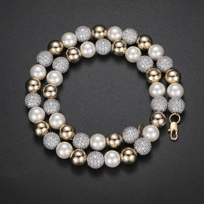 Fashion Imitation Pearl Necklace Cubic Zircon Bal Fashion Jewelry