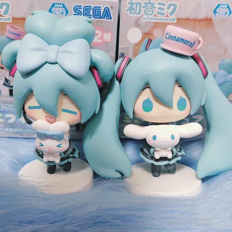 Anime Hatsune Miku Figure Cinnamoroll Figures, Miku Kawaii Action Figurine Q-version, Doll Model PVC Desktop Decoration Toys