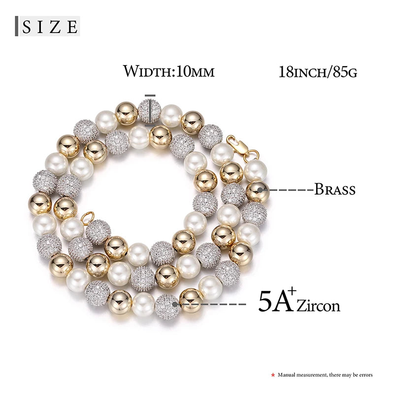 Fashion Imitation Pearl Necklace Cubic Zircon Bal Fashion Jewelry