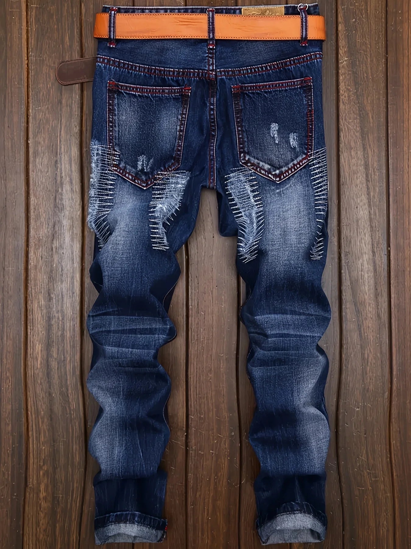 Men's Ripped Straight Trendy Jeans