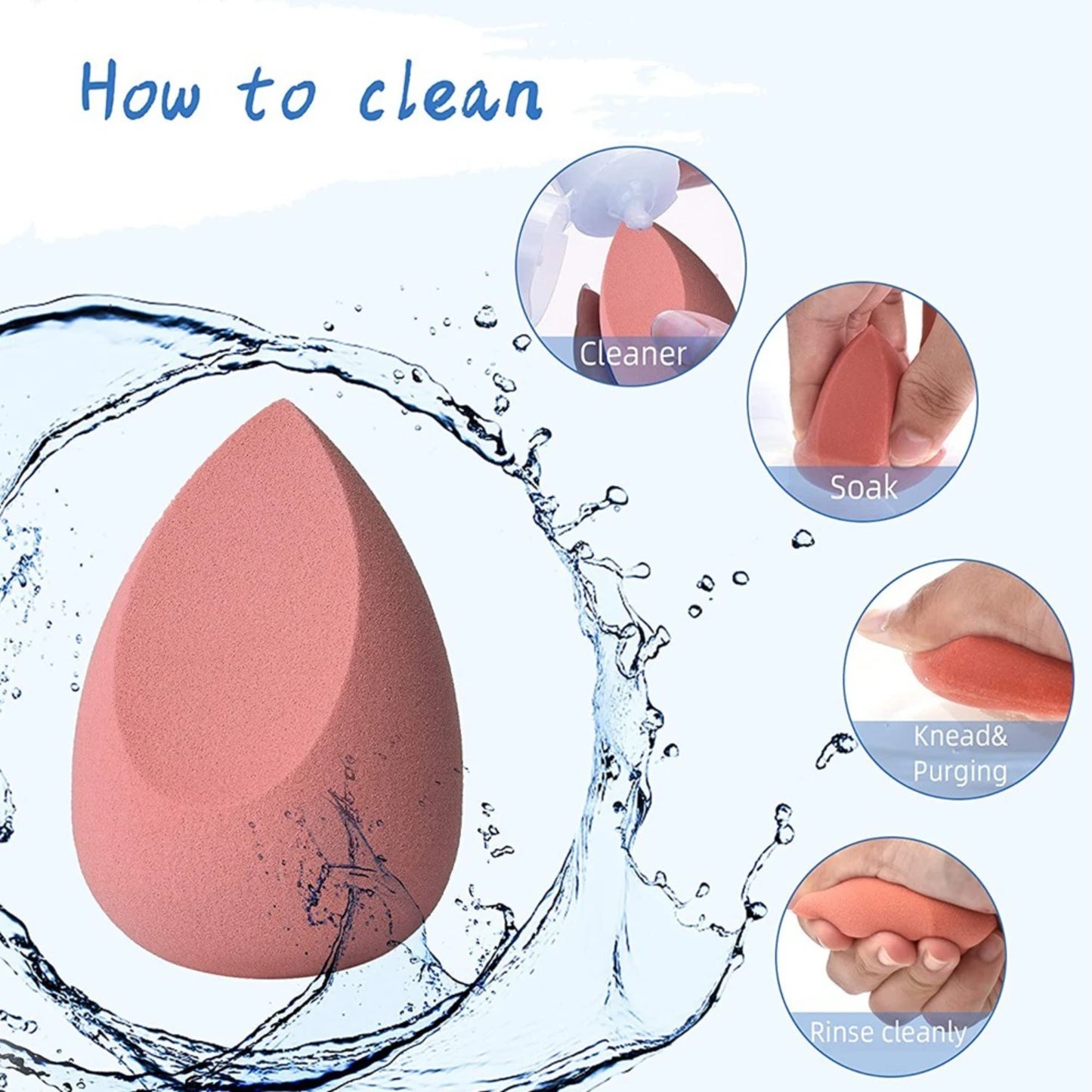 Makeup blending sponges - 8 Pcs set of high-quality cosmetic beauty eggs for flawless foundation application with powder and crete