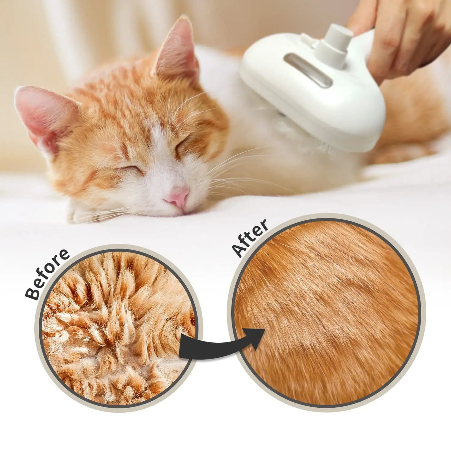 Pet Spray Hair Comb, Pet Hair Remover Cleaning Brush, Cats' Grooming & Dog Accessories Tool, Dematting Water Mist Humidifier Comb.
