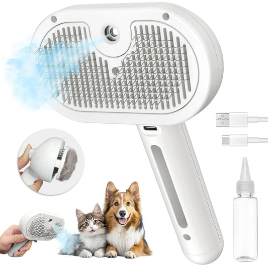 Pet Spray Hair Comb, Pet Hair Remover Cleaning Brush, Cats' Grooming & Dog Accessories Tool, Dematting Water Mist Humidifier Comb.