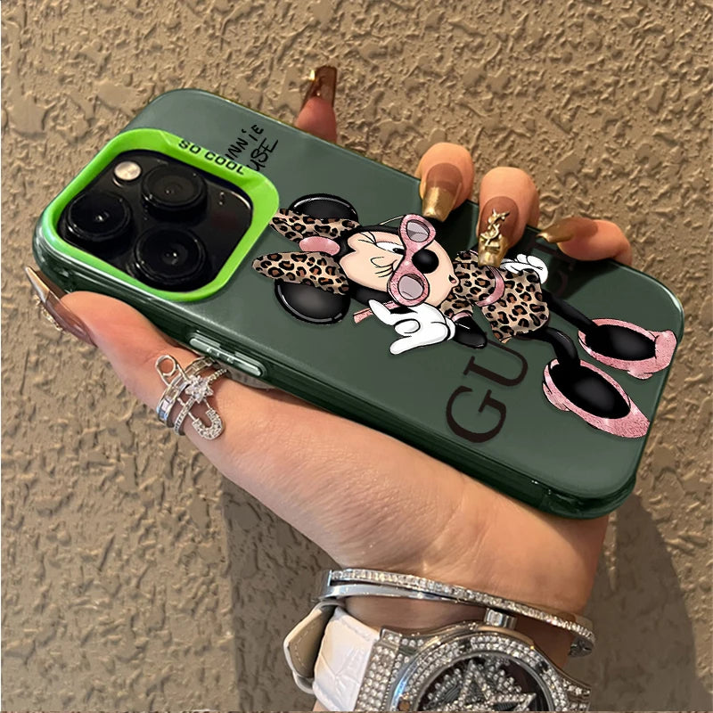 Disney Minnie Cute Creative Hard Phone Case for iPhone 17 16 15 14 13 12 11 Pro Max Plus 17 Air 16E X XR XS Max Shockproof Cover