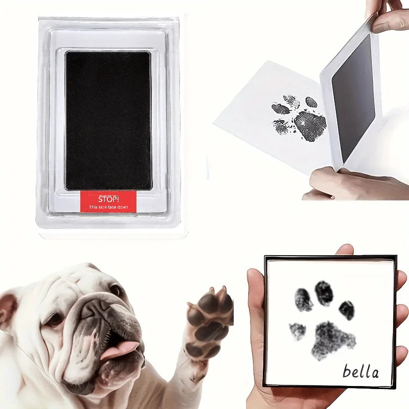 Pet Paw Print Commemorative Ink Pad, og or Cat Pet Owner Keepsake, DIY Inkless Handprints and Pet Pawprint Impression Making Kit