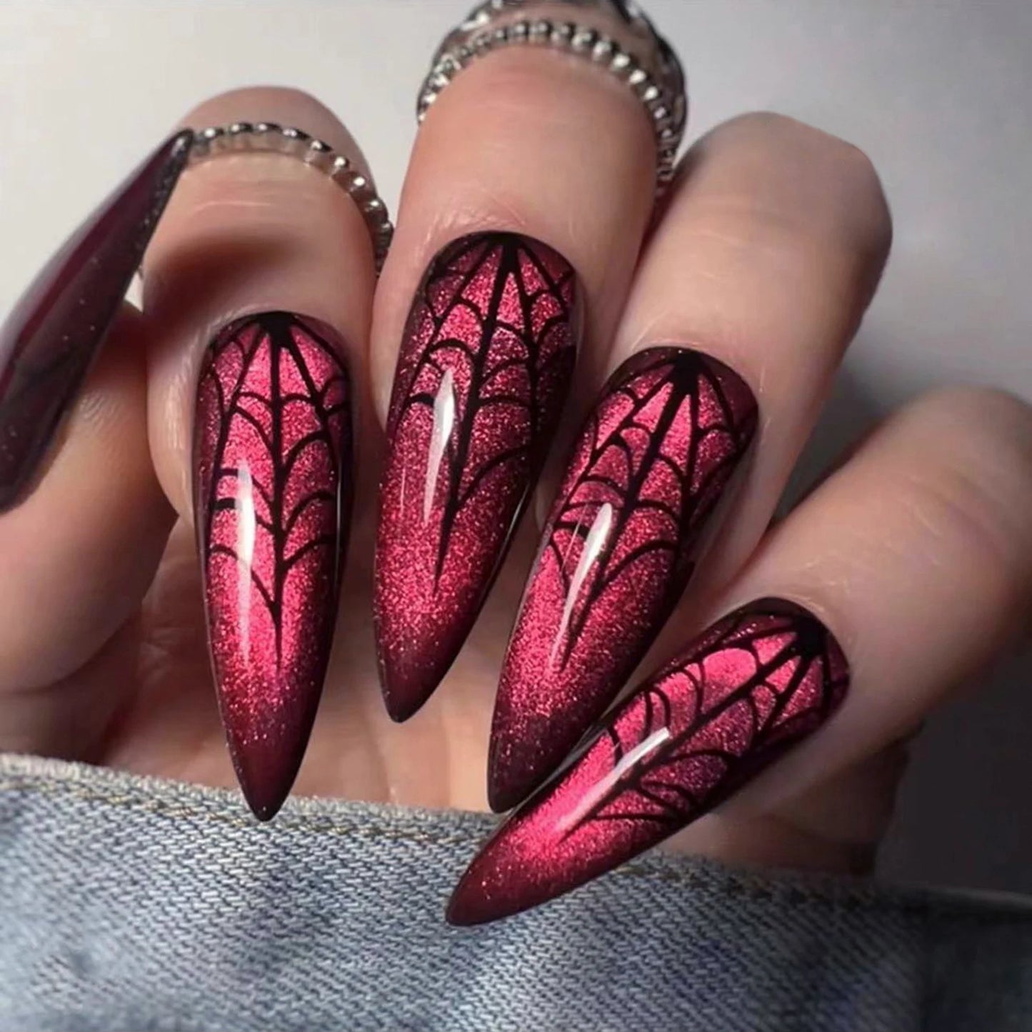 Almond French Style White Edge Fake Nails