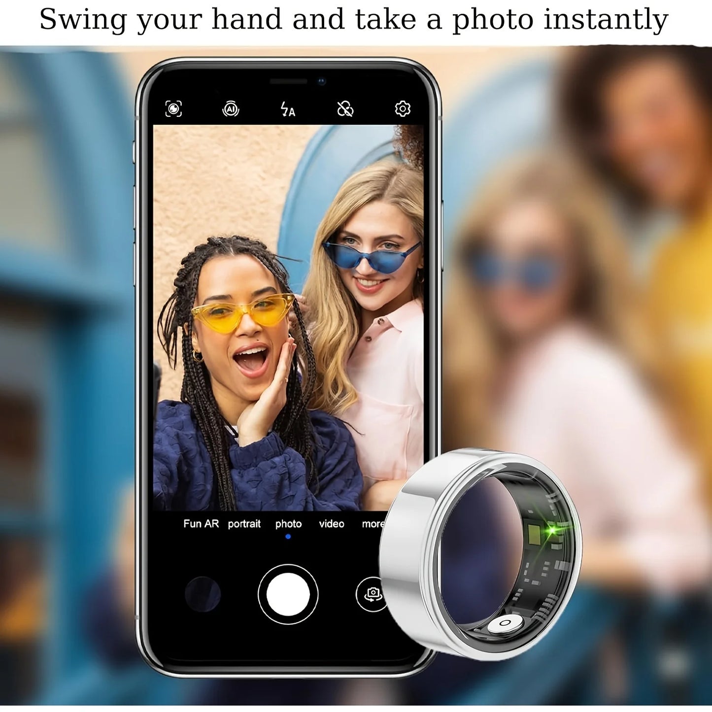 Smart ring, sleep tracking, motion monitoring, compatible with iPhone and Android, smart gift suitable for women and men