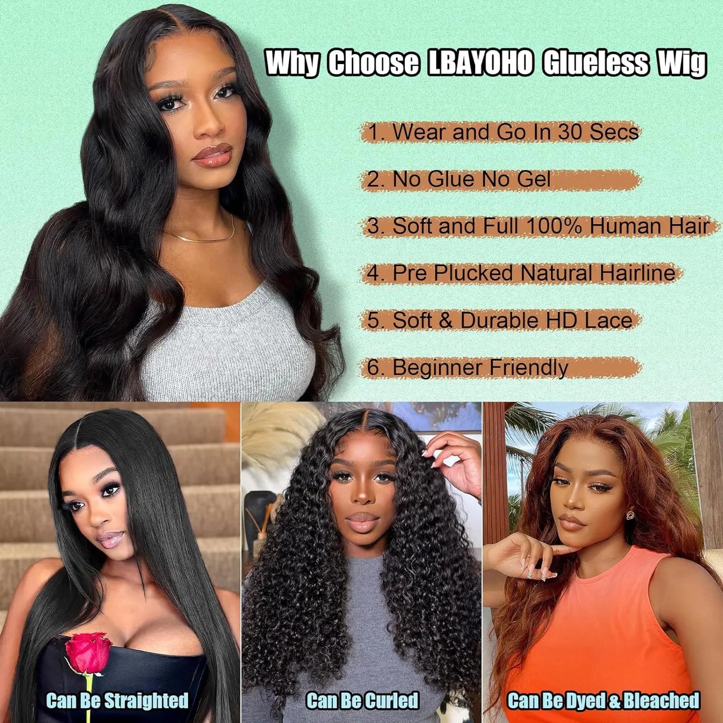 Wear Go Glueless Body Wave Human Hair Wigs 30 32 Inch 6x4 5×5 HD Lace Closure Pre-Plucked Pre-Cut Wigs