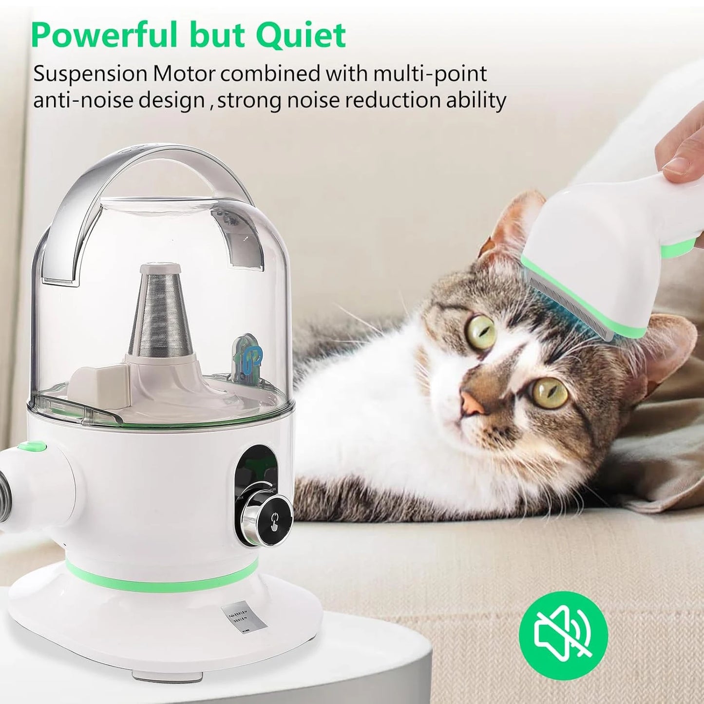 Pet Grooming Kit with 2L Vacuum Suction 99% Pet Hair, Professional Quiet Dog Grooming Vacuum Kit with 5 Grooming Tools for Pets.
