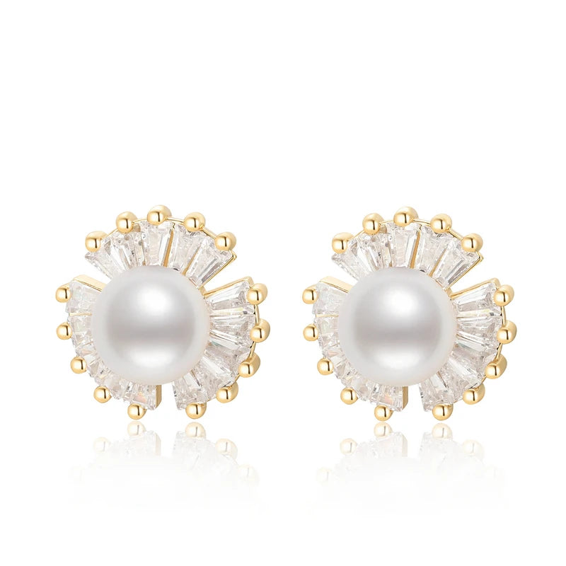 Real Natural Freshwater Pearl Earrings
