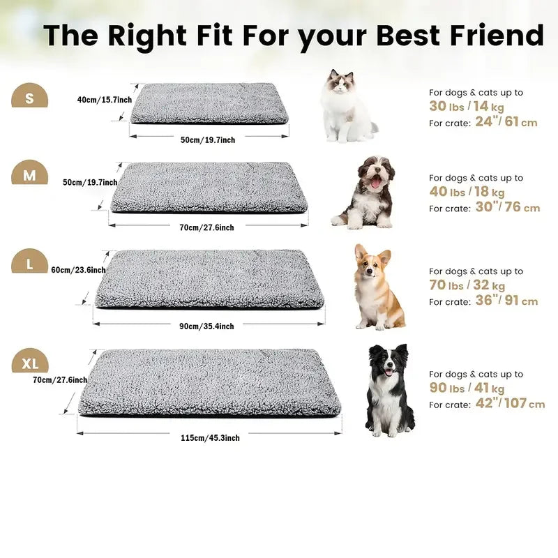 Winter Self-Heating Pet Pad Blanket for Dogs/Cats, No Electricity Thermal Mat with Anti-Slip Bottom, Warm Cushion for Puppy/Kitten