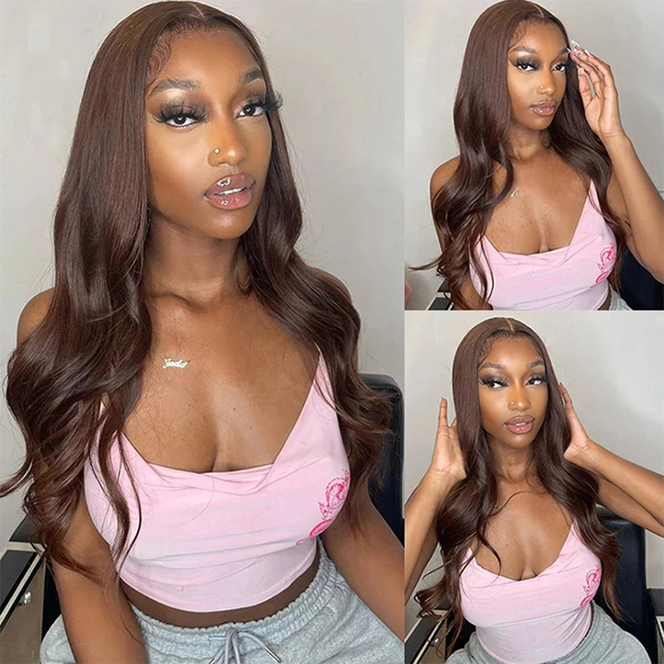 Chocolate Brown Lace Front Wig, Brazilian, Pre Plucked