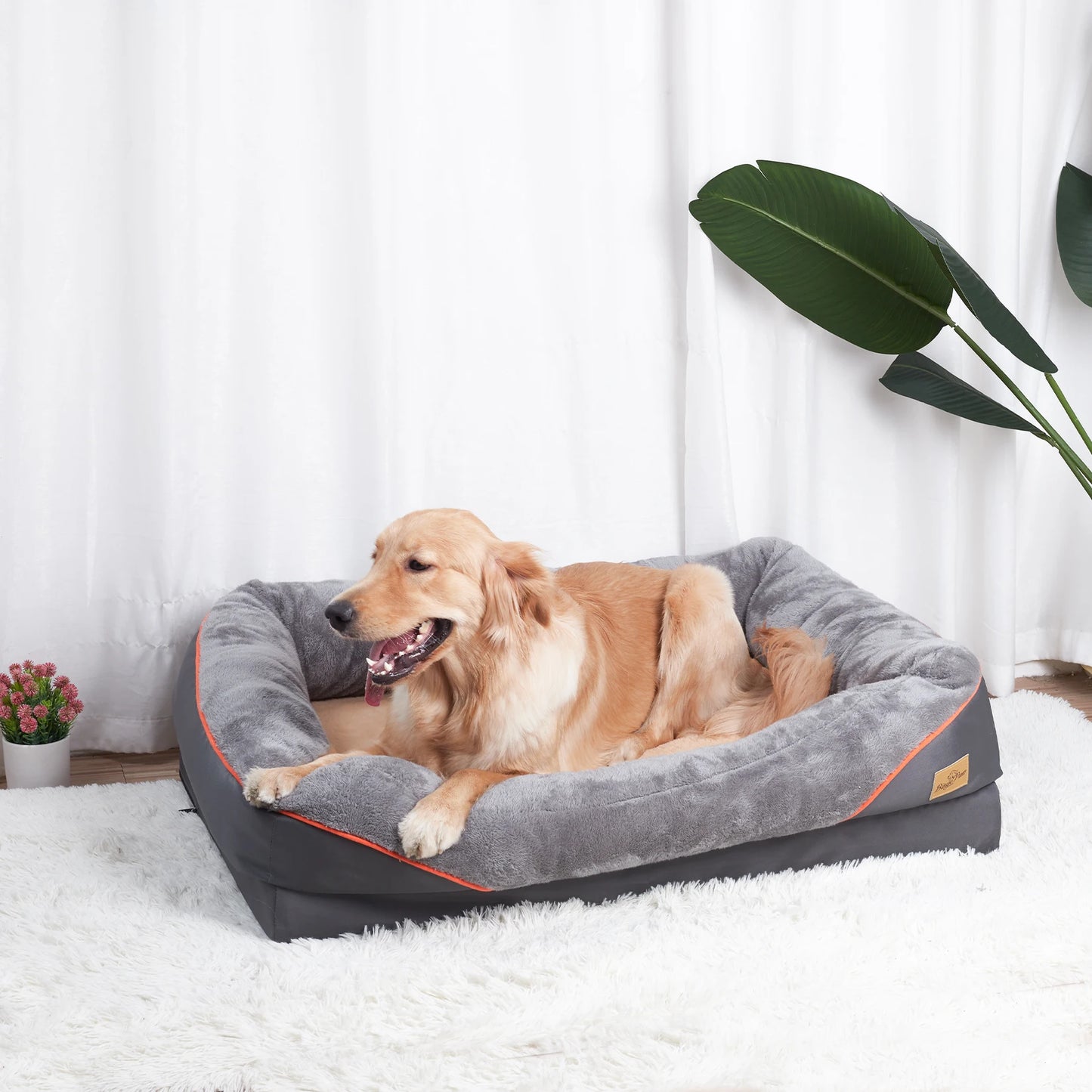 Large Dog Bed Soft Comfortable Anti-Allergy Warm Fleece, Removable Washable Cover Pet Bed Waterproof.