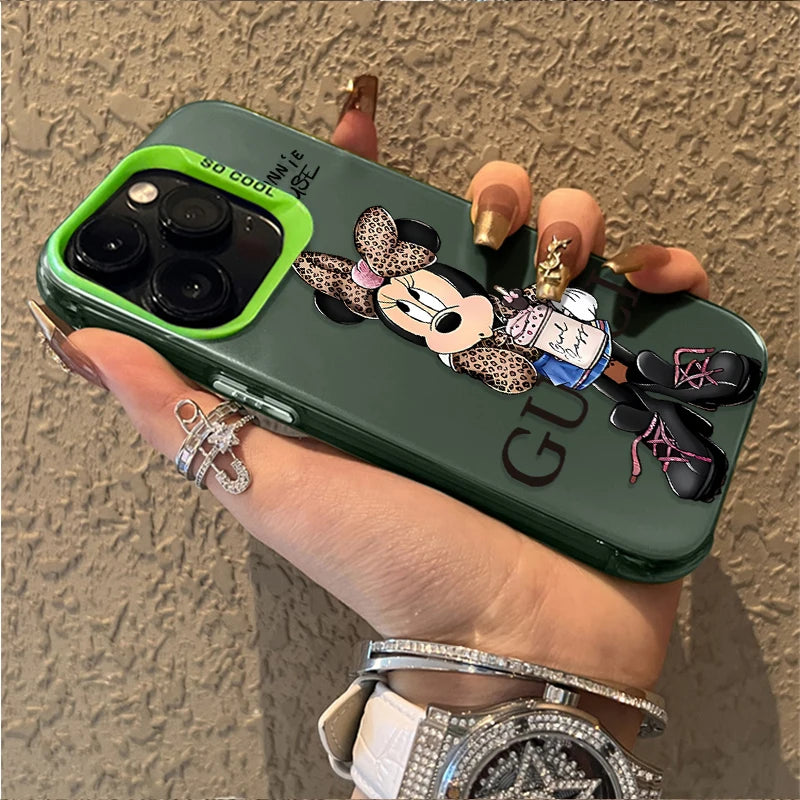 Disney Minnie Cute Creative Hard Phone Case for iPhone 17 16 15 14 13 12 11 Pro Max Plus 17 Air 16E X XR XS Max Shockproof Cover