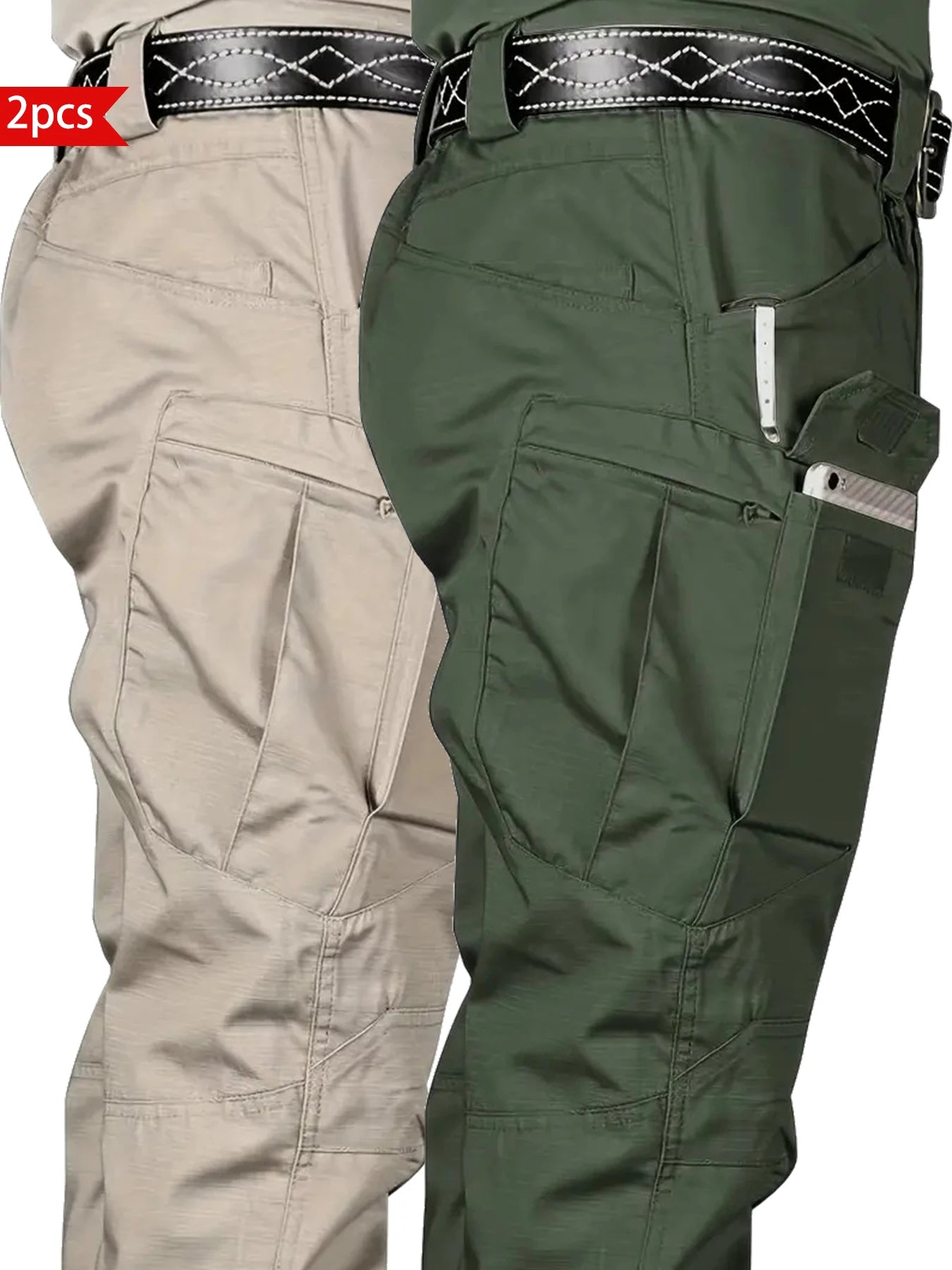 Men's cargo underpants, El Pants, Large Size, bottom ankle twill pants, work adjustment fit easy pants