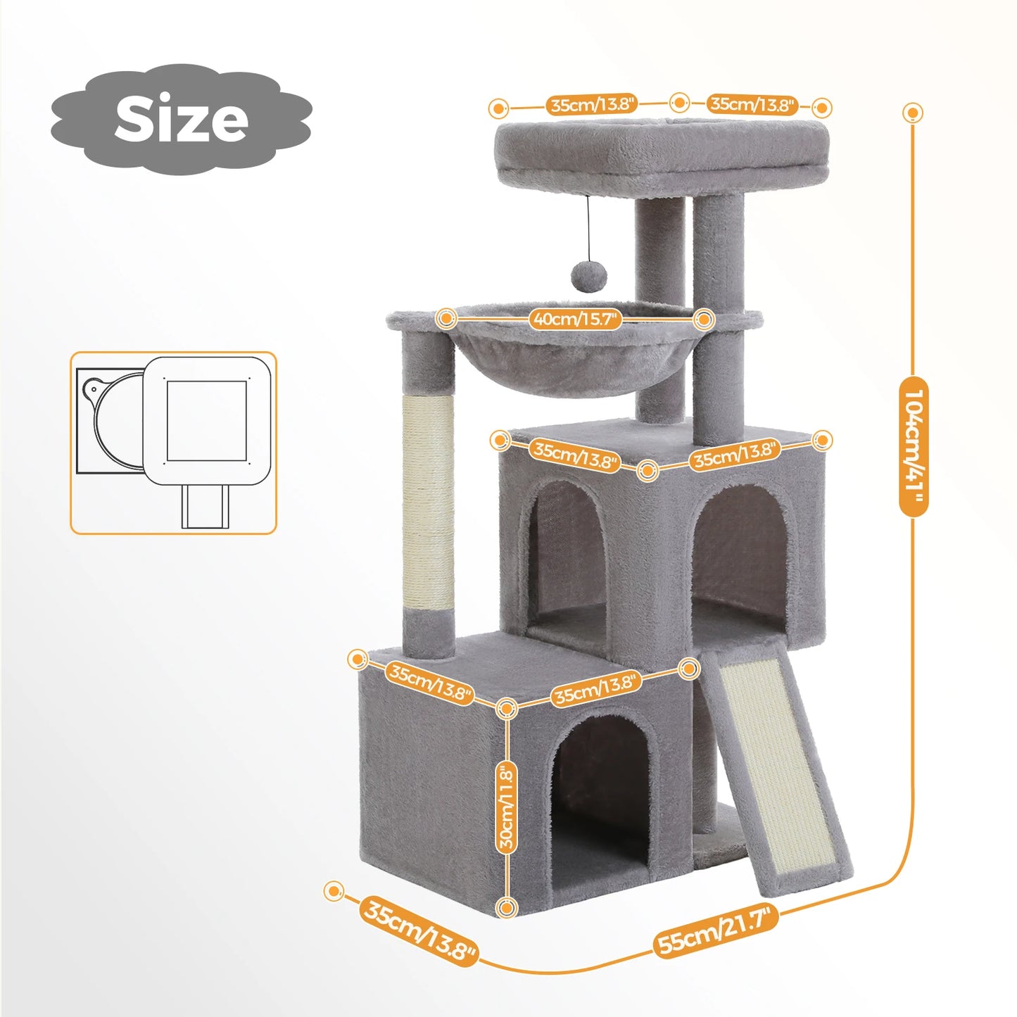 Large Cat Tree for Indoor Cats Multi-Level Cat Tower with Spacious Condos Sisal Scratching Pad