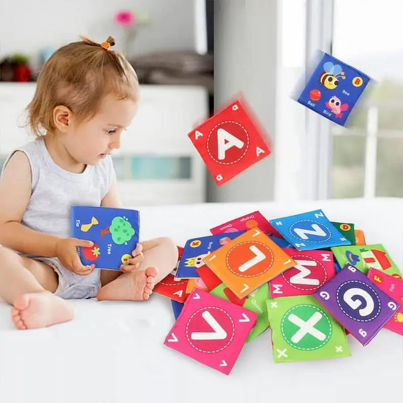 Toddler Soft Books, Alphabet Number Bath Cloth Books, Portable Early Childhood Enlightenment Books for Kids