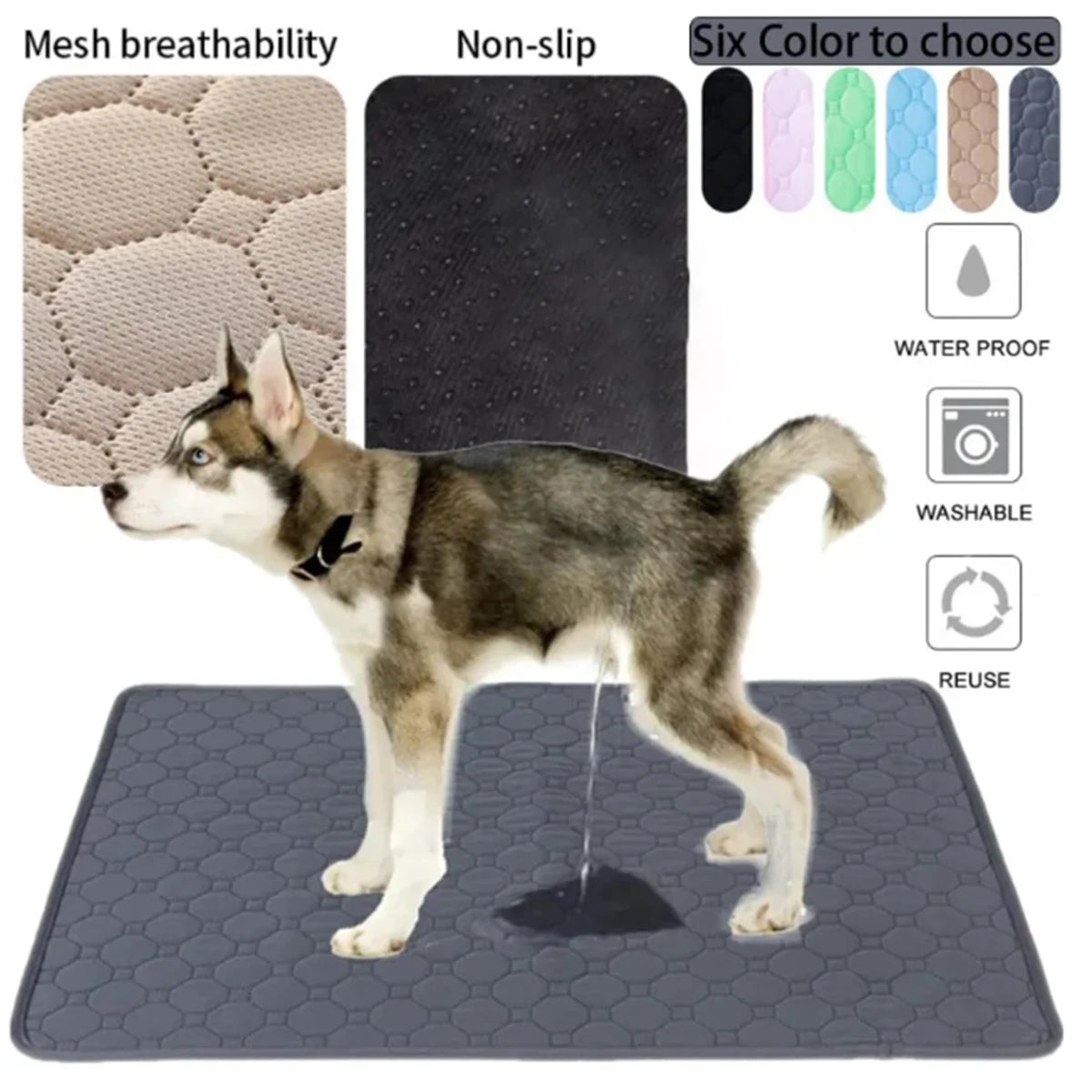 Winter Dog Pee Pad Reusable Washable Dog Urine Mat, Car Seat Floor Sofa Waterproof Absorbent Puppy and Cat Training