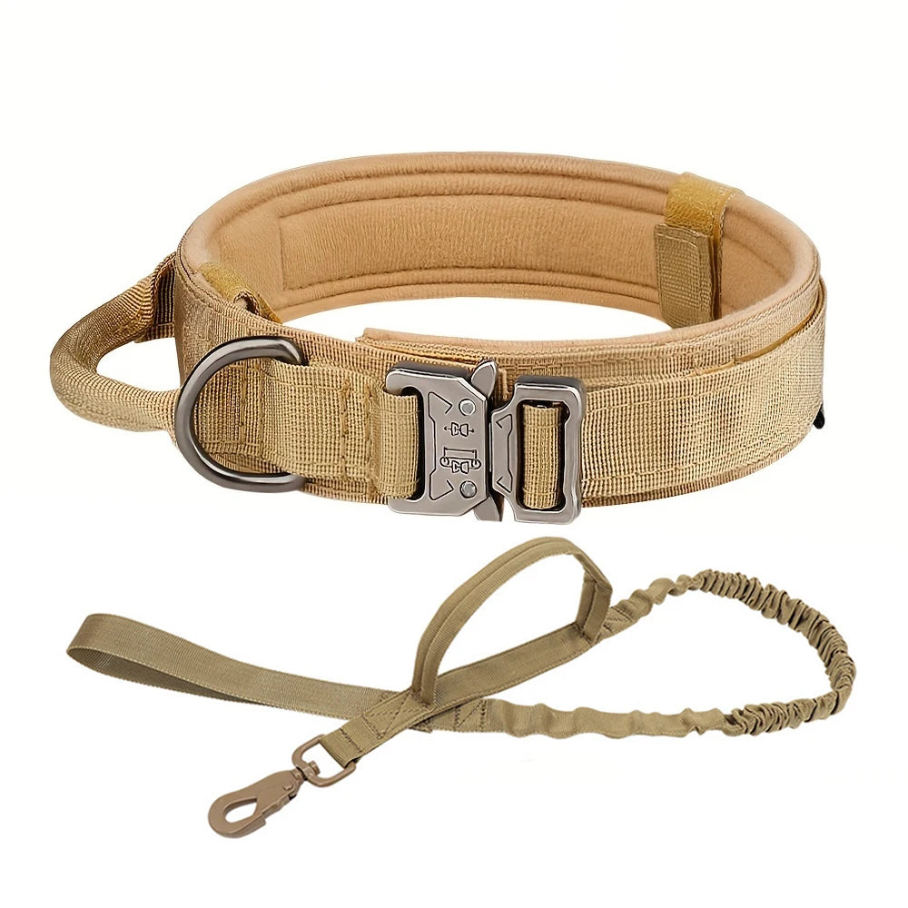 Dog Training Collar Adjustable Tactical Dog Collar And Leash Set,  Control Handle Pet Lead Collar For Small/Big Dogs