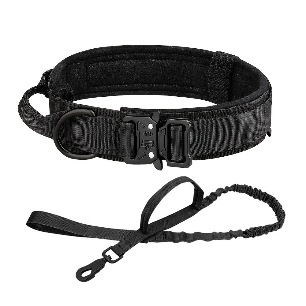 Dog Training Collar Adjustable Tactical Dog Collar And Leash Set,  Control Handle Pet Lead Collar For Small/Big Dogs