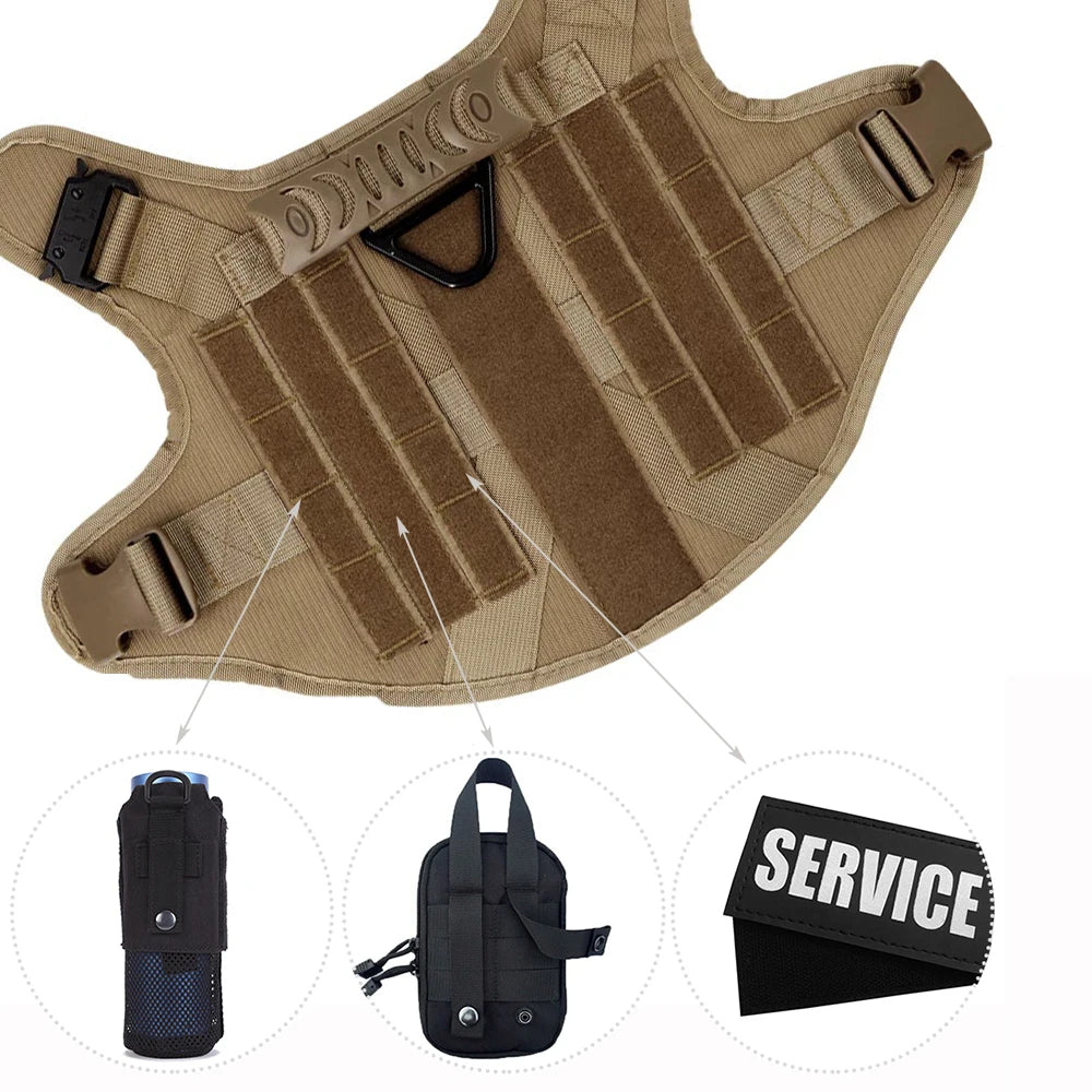 Large Dog Harness and Leash Set Pet German Shepherd and Malinois Training Walking Vest, Dog Harness and Collar for Medium and Large Dogs