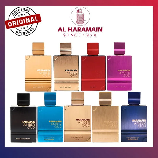 60ml Al Haramain Amber Oud Eau de Parfum, Femmen Spray Original Arab Perfumes, Lasting Noble Male Pheromone Cologne.