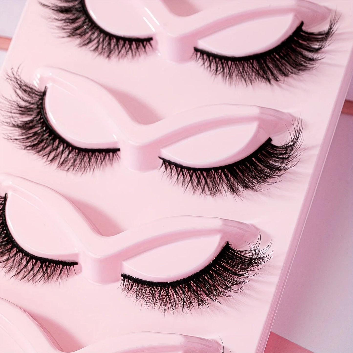 5 Pairs Full False Lashes Cat Eye Look 15mm Tail Elongated Eyelashes