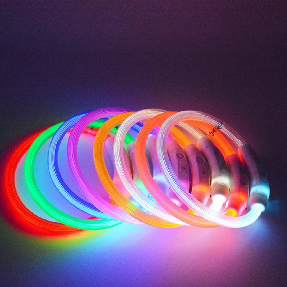 40/50/70cm Size customizable New Dog Luminous Collar, Bright Dog Collar, Glowing Led Light Dog Collar, Light Night Safety