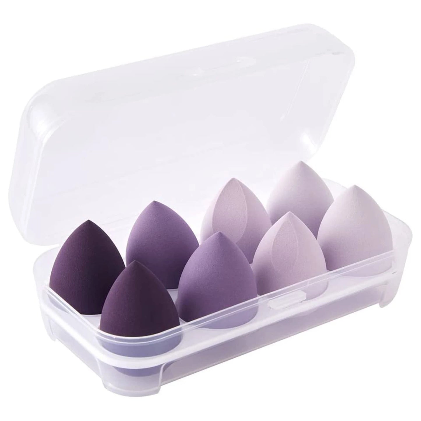 Makeup blending sponges - 8 Pcs set of high-quality cosmetic beauty eggs for flawless foundation application with powder and crete