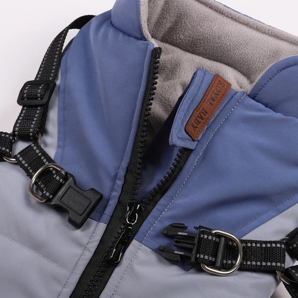 Winter Pet Dog Jacket with Harness, Warm Dog Clothes Waterproof, Big Dog Coat Outfits