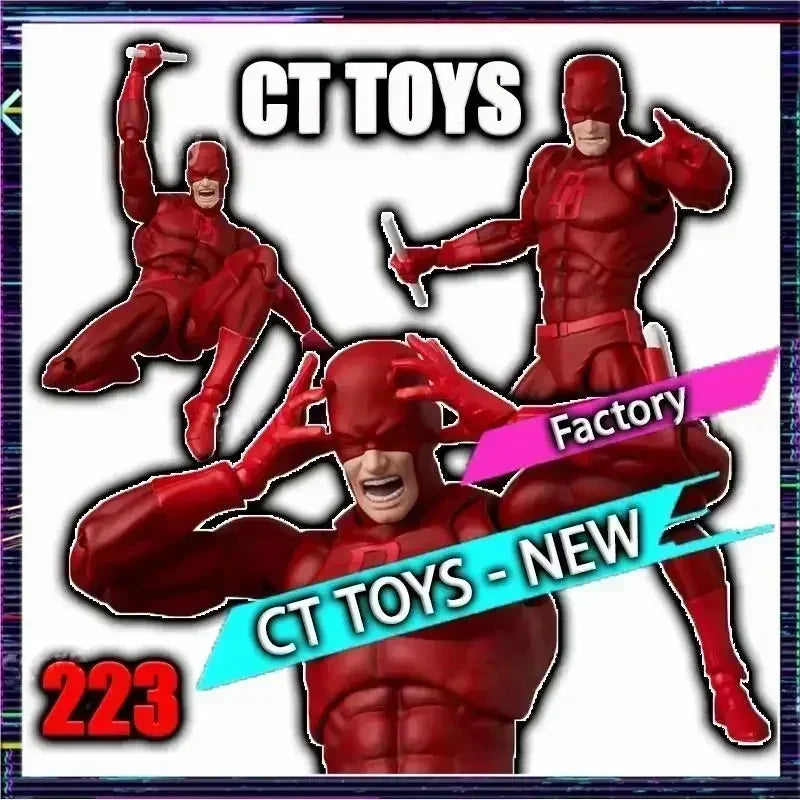 CT Toys DAREDEVIL Mafex 223 DAREDEVIL Action Figure, Comic Version, Anime Figurine Statue Model Collection