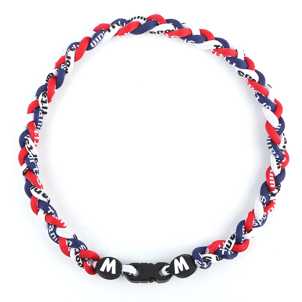 Baseball Necklace Three Braided Rope Necklace for Teenager Baseball Sports Team