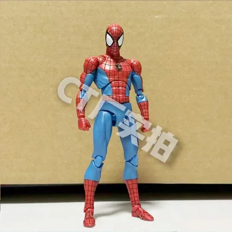 Spiderman Mafex 185 Classic Spider-Man Action Figure, Anime Model Toys 15cm