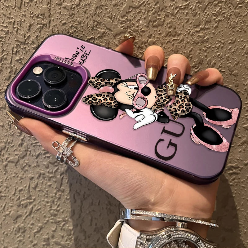 Disney Minnie Cute Creative Hard Phone Case for iPhone 17 16 15 14 13 12 11 Pro Max Plus 17 Air 16E X XR XS Max Shockproof Cover