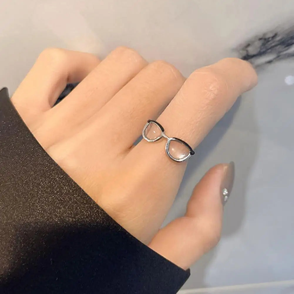 Opening Simple Women Ring Copper Adjustable Glasses Ring