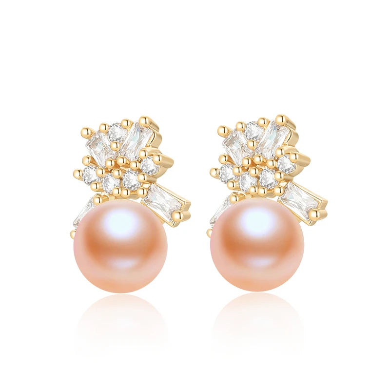 Real Natural Freshwater Pearl Earrings