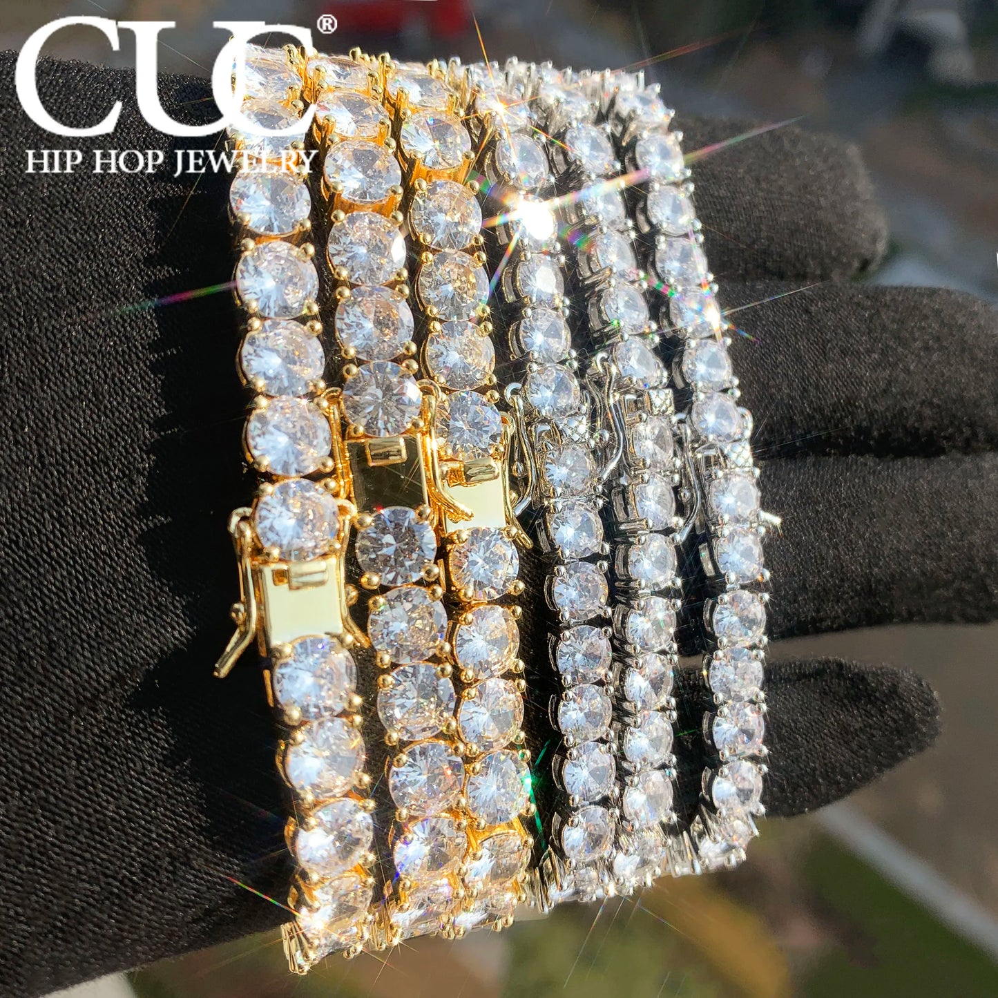 CUC Tennis Chain Bracelet For Women/Men Gold Silver Color 1 Row Cubic Zirconia 3mm 4mm 5mm 6mm