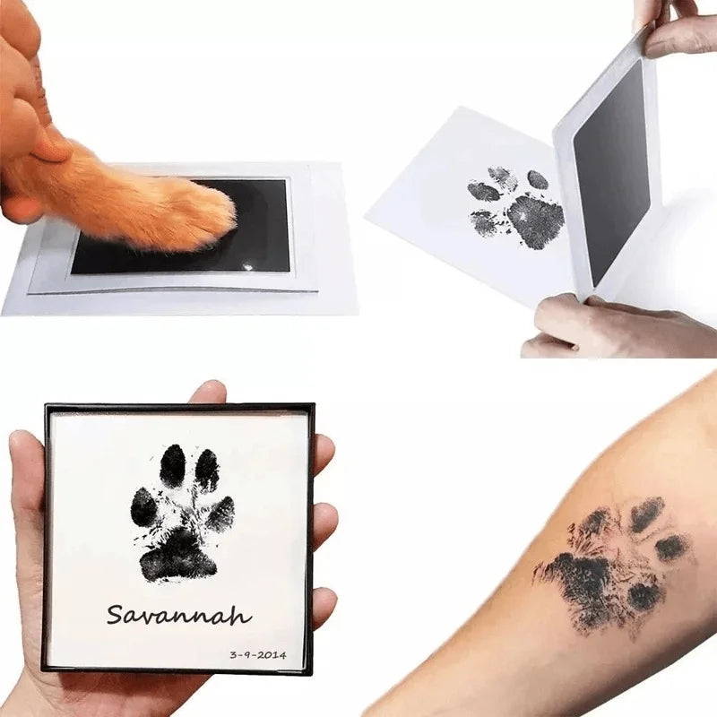 Pet Paw Print Commemorative Ink Pad, og or Cat Pet Owner Keepsake, DIY Inkless Handprints and Pet Pawprint Impression Making Kit