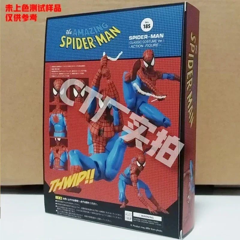 Spiderman Mafex 185 Classic Spider-Man Action Figure, Anime Model Toys 15cm