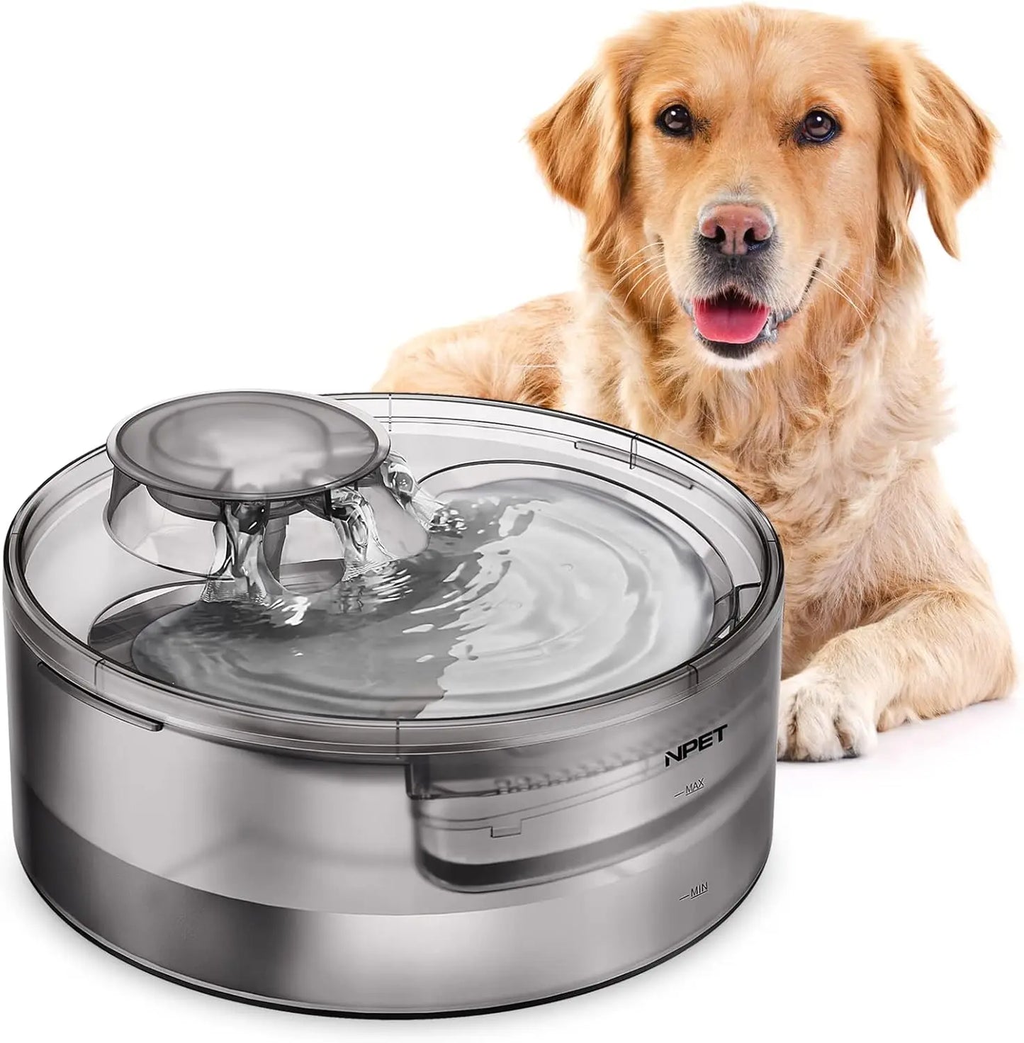 NPET DF10 Water Fountain, 170oz/1.3Gallon/5L Large Automatic Pet Water Dispenser Dog Water Bowl for Cats, Dogs, Multiple Pets
