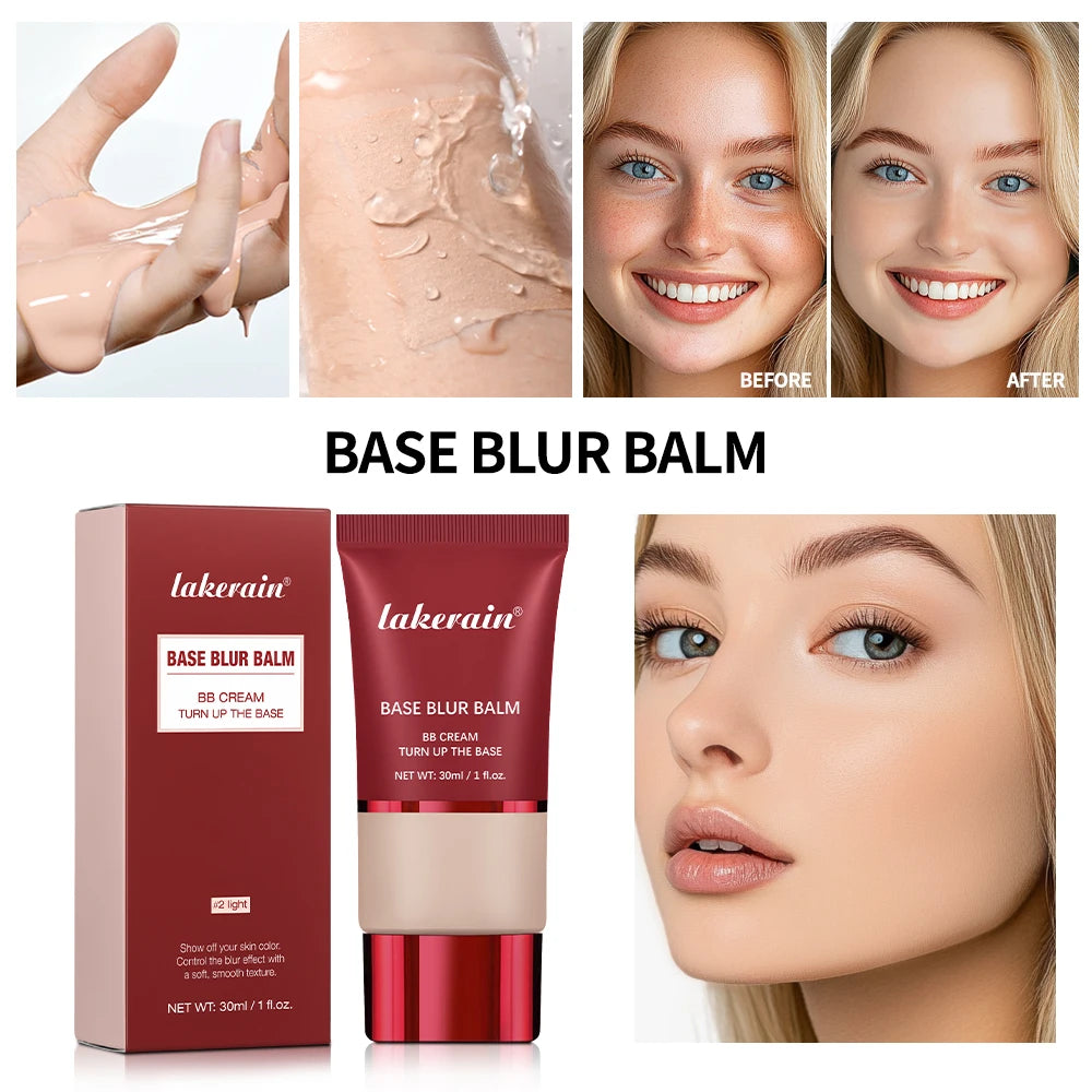 Matte Base Blur Balm Soft Light Focus Matte Cream Coverage Concealer, Waterproof Long-lasting Natural Foundation Cosmetics Makeup