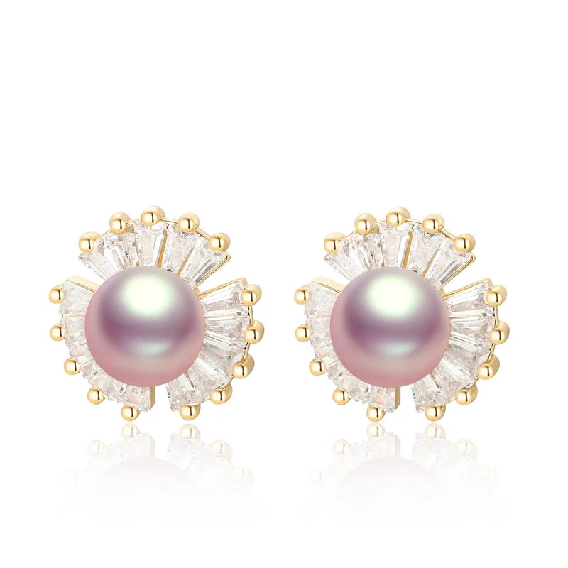 Real Natural Freshwater Pearl Earrings