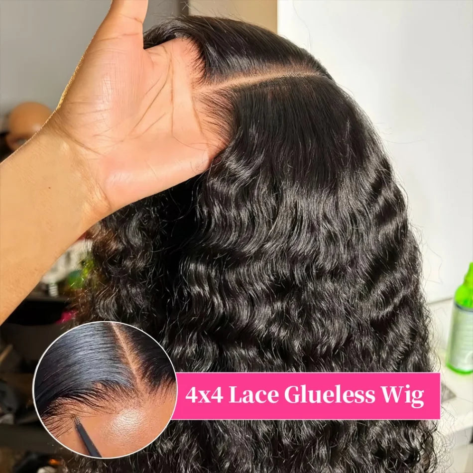 Glueless Wigs Human Hair Ready To Wear Deep Wave 5x5 HD Lace Closure Wig 13x6 Curly Human Hair Wig 360 Water Wave Human Hair Wig