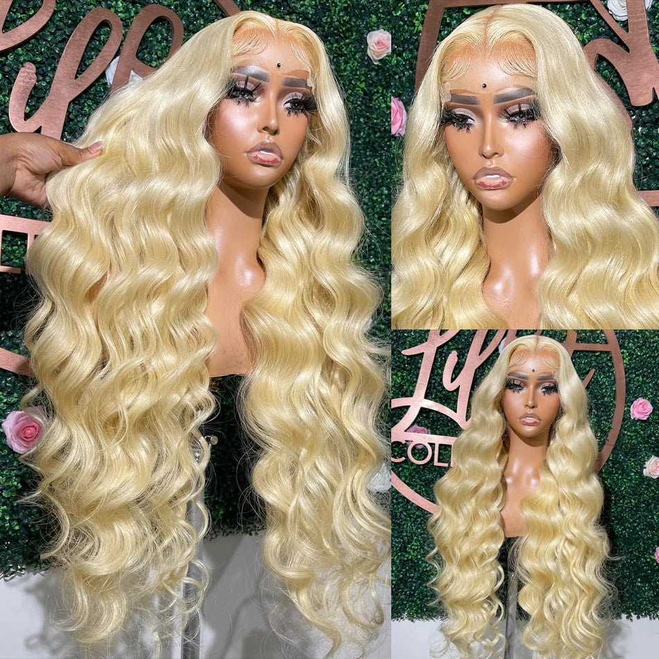 360 Lace Frontal Wig 613 Blonde, 13x4 13x6 Body Wave Preplucked Brazilian Human Hair Wigs 30 32 46 Inch