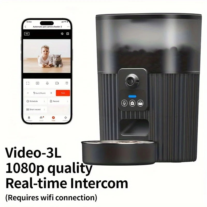 PAPIFEED cat automatic feeder dog fixed feeding machine Wi-Fi remote smart pet food dispenser