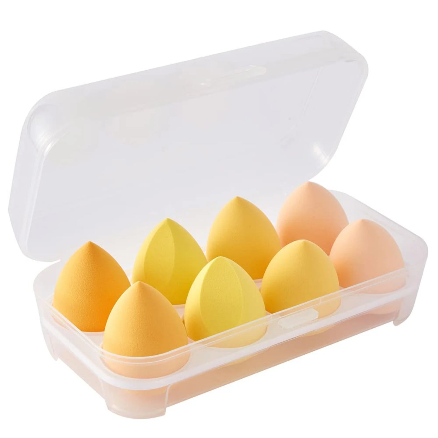 Makeup blending sponges - 8 Pcs set of high-quality cosmetic beauty eggs for flawless foundation application with powder and crete