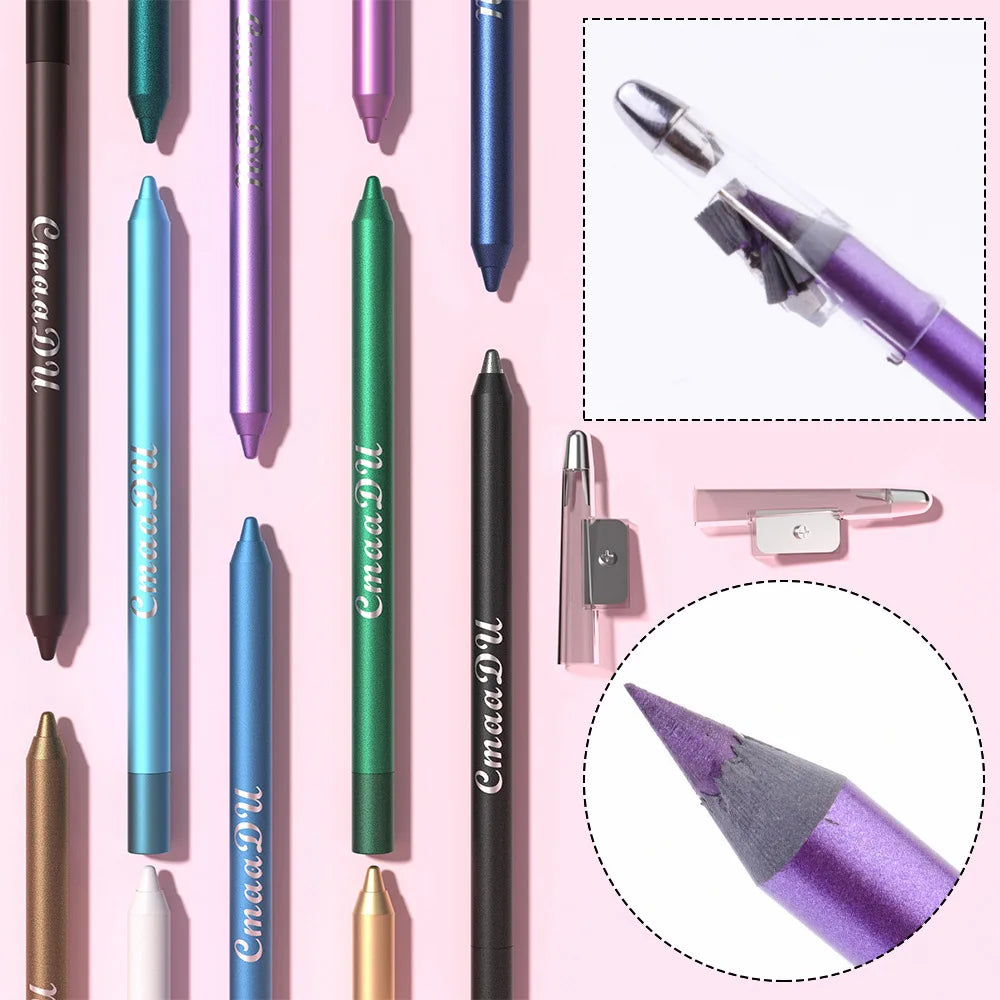 Waterproof Eyeliner Pencil Set, A Combination of Multiple Colors, Shimmering Multi-Color Eyeshadow