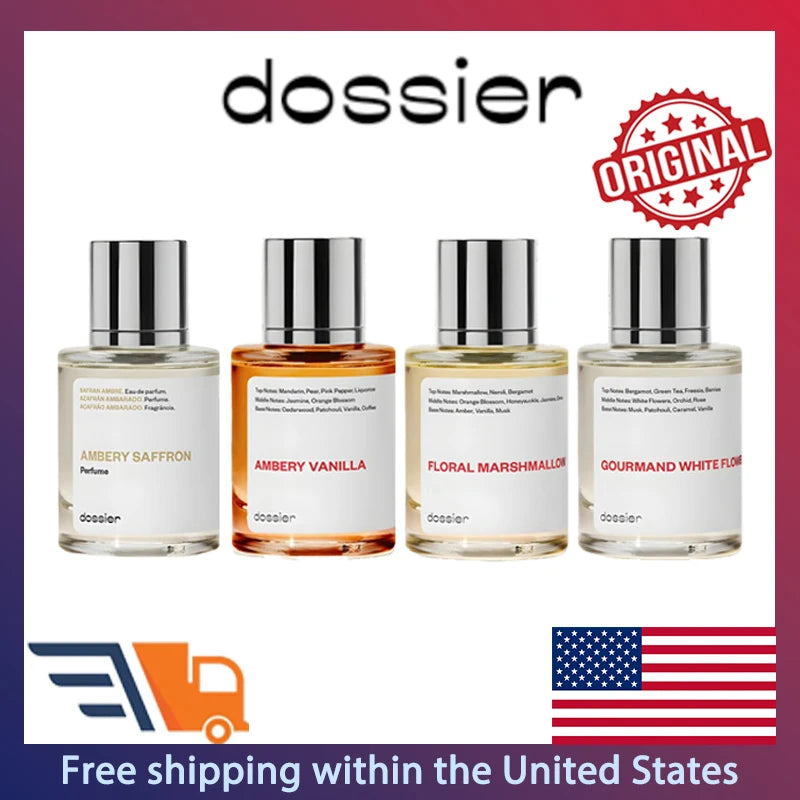 Dossier Amber Saffron Floral Marshmallow 50ml, Original Arab Perfumes Lasting Floral, Oriental Perfume Pheromone Cologne
