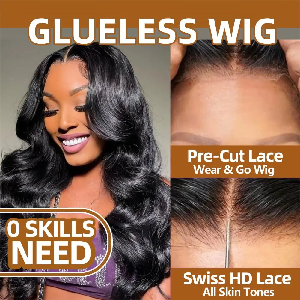Wear Go Glueless Body Wave Human Hair Wigs 30 32 Inch 6x4 5×5 HD Lace Closure Pre-Plucked Pre-Cut Wigs